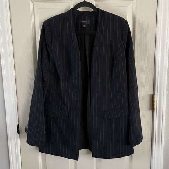 Halogen Black Pinstripe Blazer - Picture 2 of 11